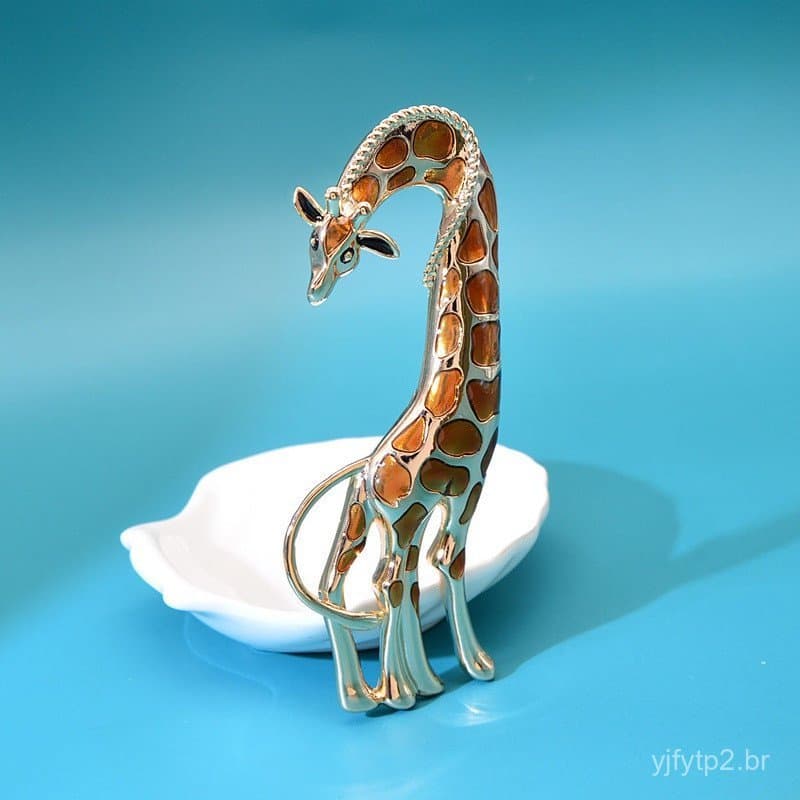Broche de girafa, adequado para vestidos de festa femininos ou infantis.