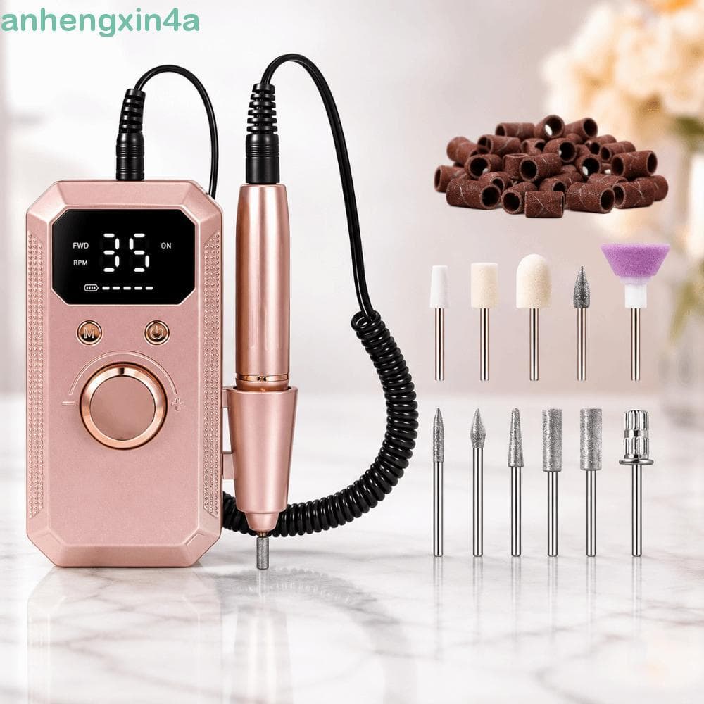 Broca De Unhas ANHENGXIN | Arquivo Elétrico Ajustável De 32 Níveis , Lixadeira Elétrica Sem Fio Com Display HD