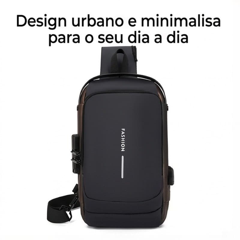 Mochila Peitoral Crossbody Unissex Impermeável, Anti-Furto e Moderna - Bolsa Transversal para Celular, Tablet