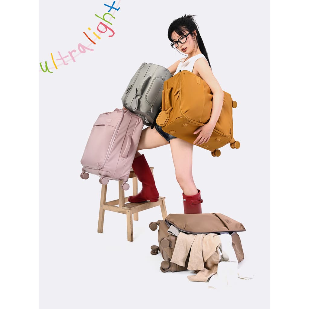 Airway Ultra-leve mala trole caso feminino caso macio novo estilo Oxford pano mala de embarque 67cm grande capacidade