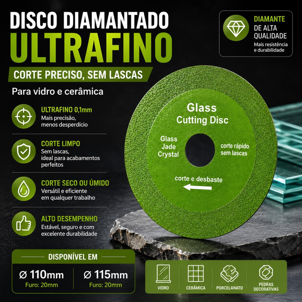 3/5/10 Peças Disco Diamantado de Corte Fino para Vidro Mármore Porcelanato Cerâmica Piso Azulejo 100mm 115mm