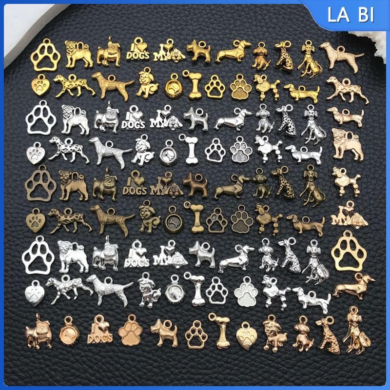 [Wishshopeehhh] 100 Pingentes De Pingente De Cachorro Estilo Retrô , Para Fabricação De Joias E Criação De Acessórios De
