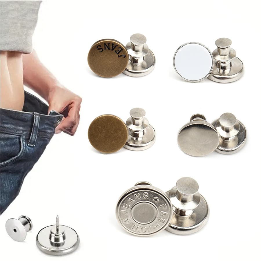 5/10 Pçs Botões De Metal Snaps Chave De Fenda Para Roupas Jeans Retro Costura Livre Ajustável Destacável Reutilizável De