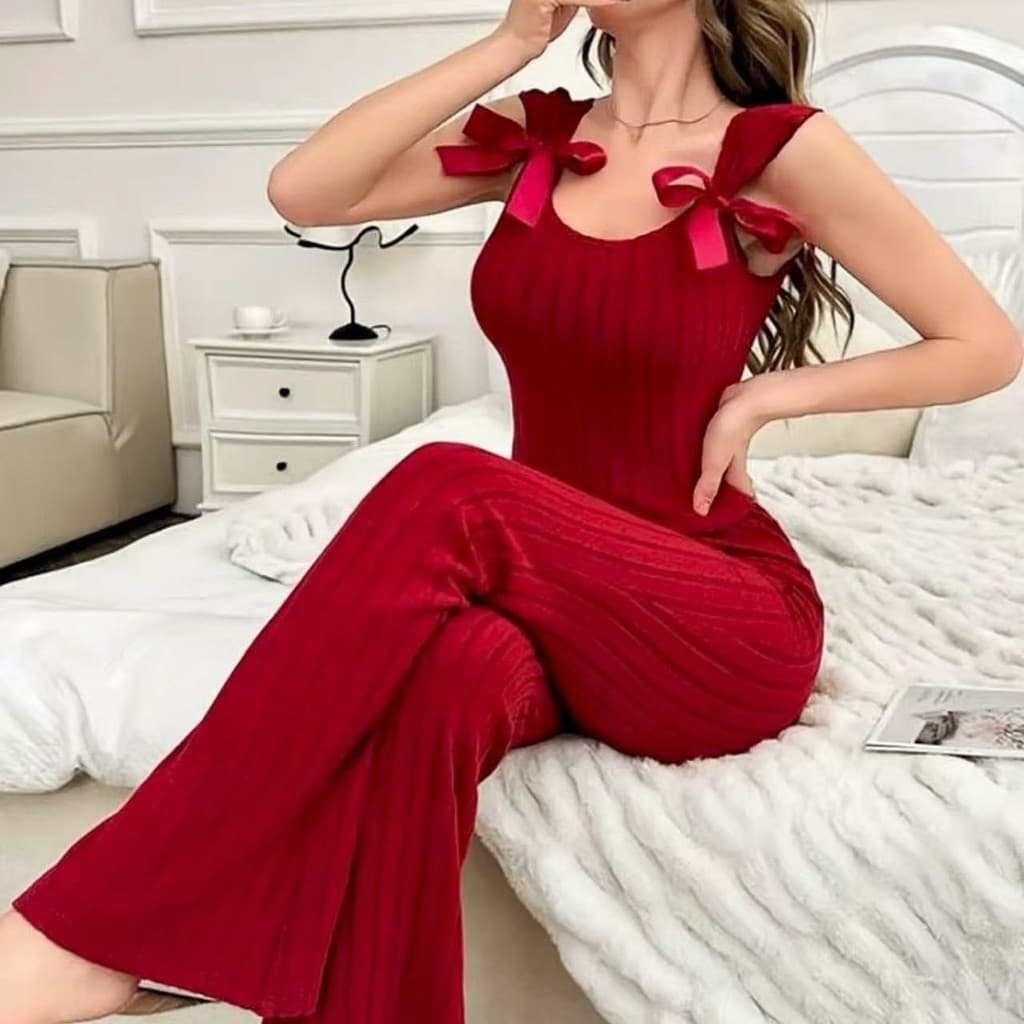 Conjunto de pijama sem mangas e calças compridas para todas as estações, confortável, elegante e ajustado ao corpo, roup