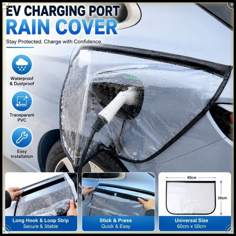 EV Porta De Carregamento Capa Chuva Transparente PVC Carregador Arma Protetor Magnético À Prova Ddustágua Poeira Acessór