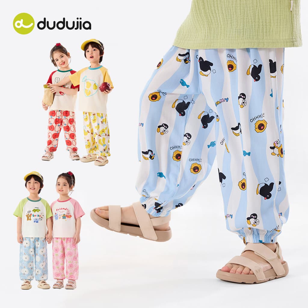 Dudujia calças infantis meninos verão calças finas meninas roupas de verão roupas infantis roupas de bebê calças Mosquit