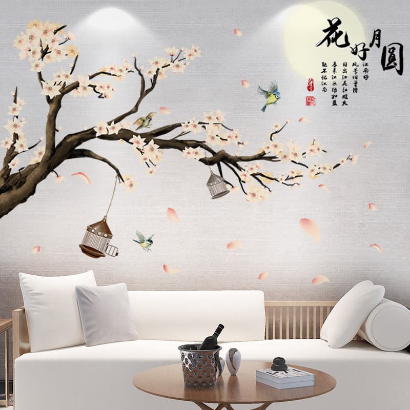 Antigo sala de estar sofá fundo adesivos de parede auto-adesivo papel de parede pinturas murais adesivos decorativos pai