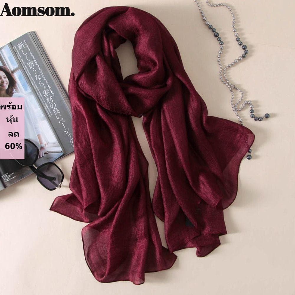AOMSOM Lenço Liso Feminino , Envoltório De Cabeça Foulard Protetor Solar Xale , Bandanas De Linho De Cor Pura Plus Size