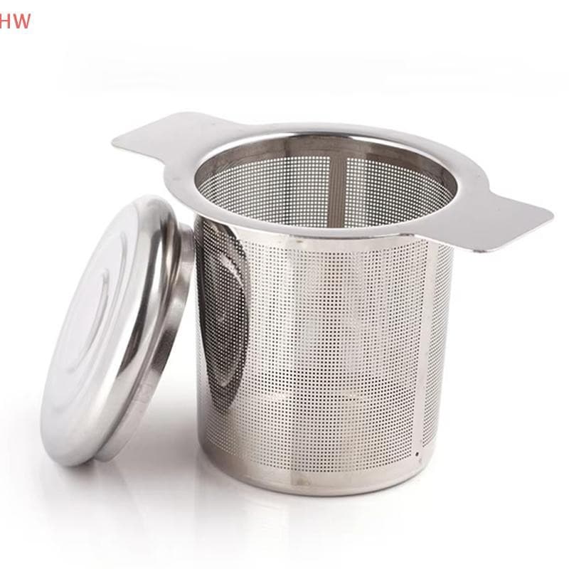 Vazamento De Chá De Aço Inoxidável Na Caneca Infusor Com Tampa Filtro Folhas Soltas
