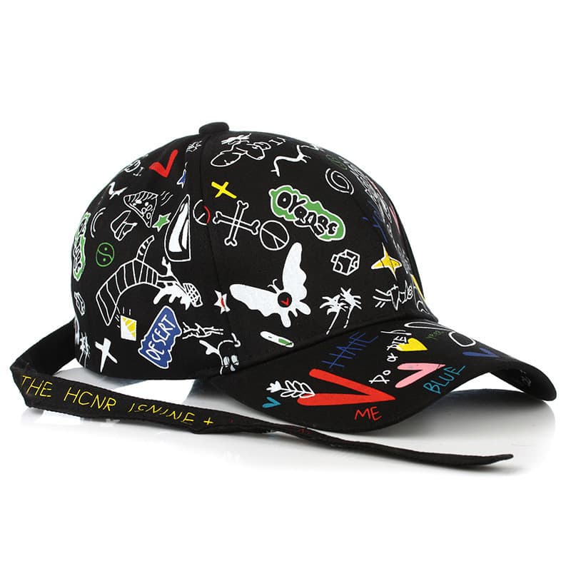 Bonés De Beisebol Unissex Com Estampa Geométrica De Letras Snapback Ao Ar Livre Ajustável Casual Chapéus Protetor Solar