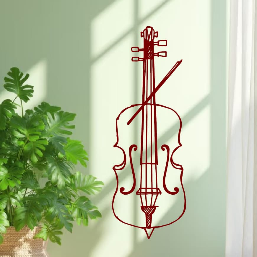Pinturas de traços simples Instrumentos musicais Padrões de notas Adesivos de parede Adesivos Pinturas decorativas Quart