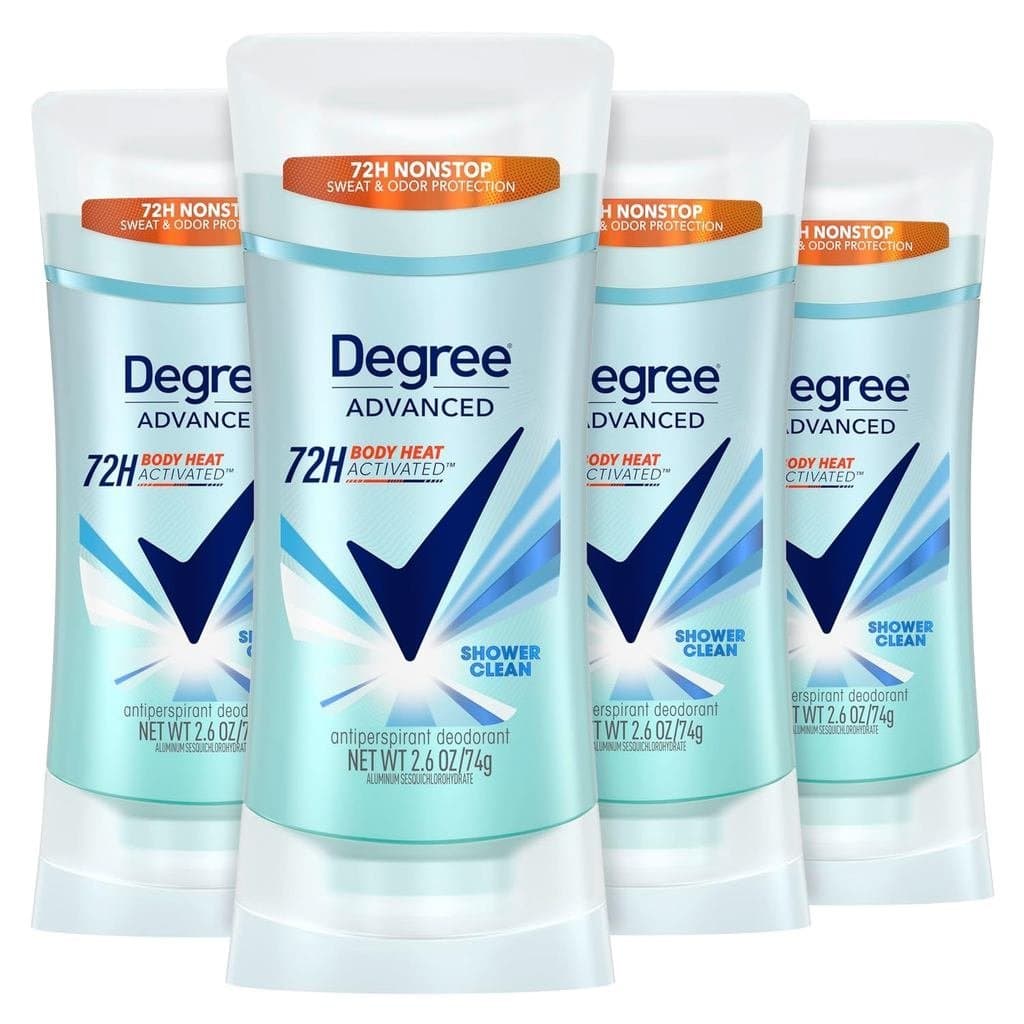 Desodorante Antitranspirante Degree Advanced, 4 unidades, Proteção contra Suor e Odor por 72 Horas, Antitranspirante Sho