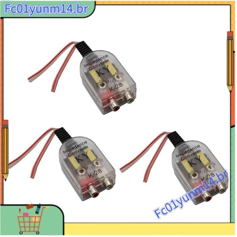 3 Unidades K-28 12V Universal Carro Conversor De Impedância Alta Para Baixa Alto-Falante Linha
