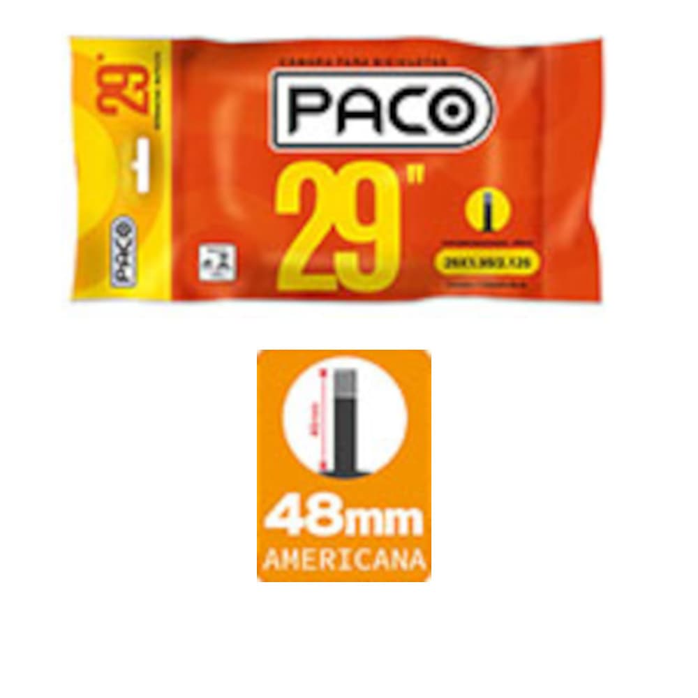Camara de Ar para Bicicleta Aro 29  Válvula/ Americana Bico grosso 48 Mm