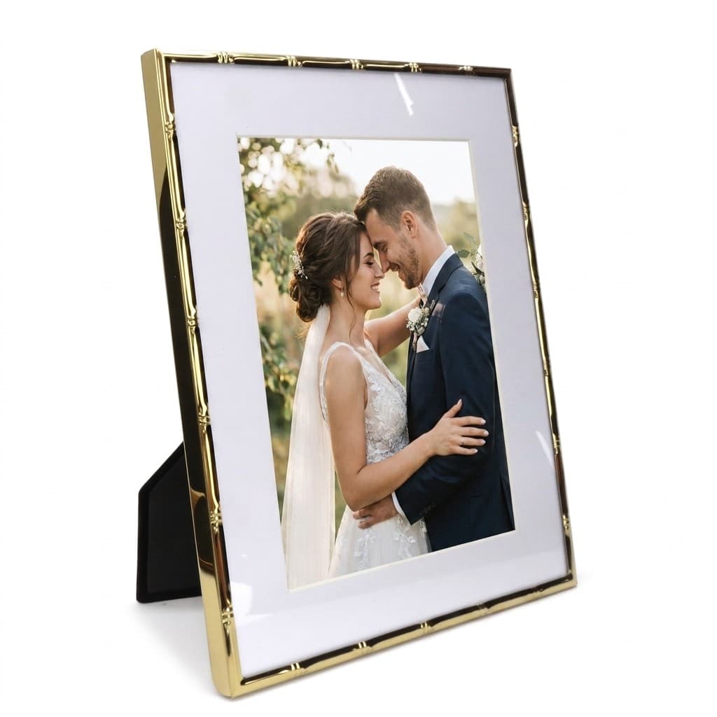 Porta Retrato 13x18 Dourado Luxo Com Paspatur Casamento