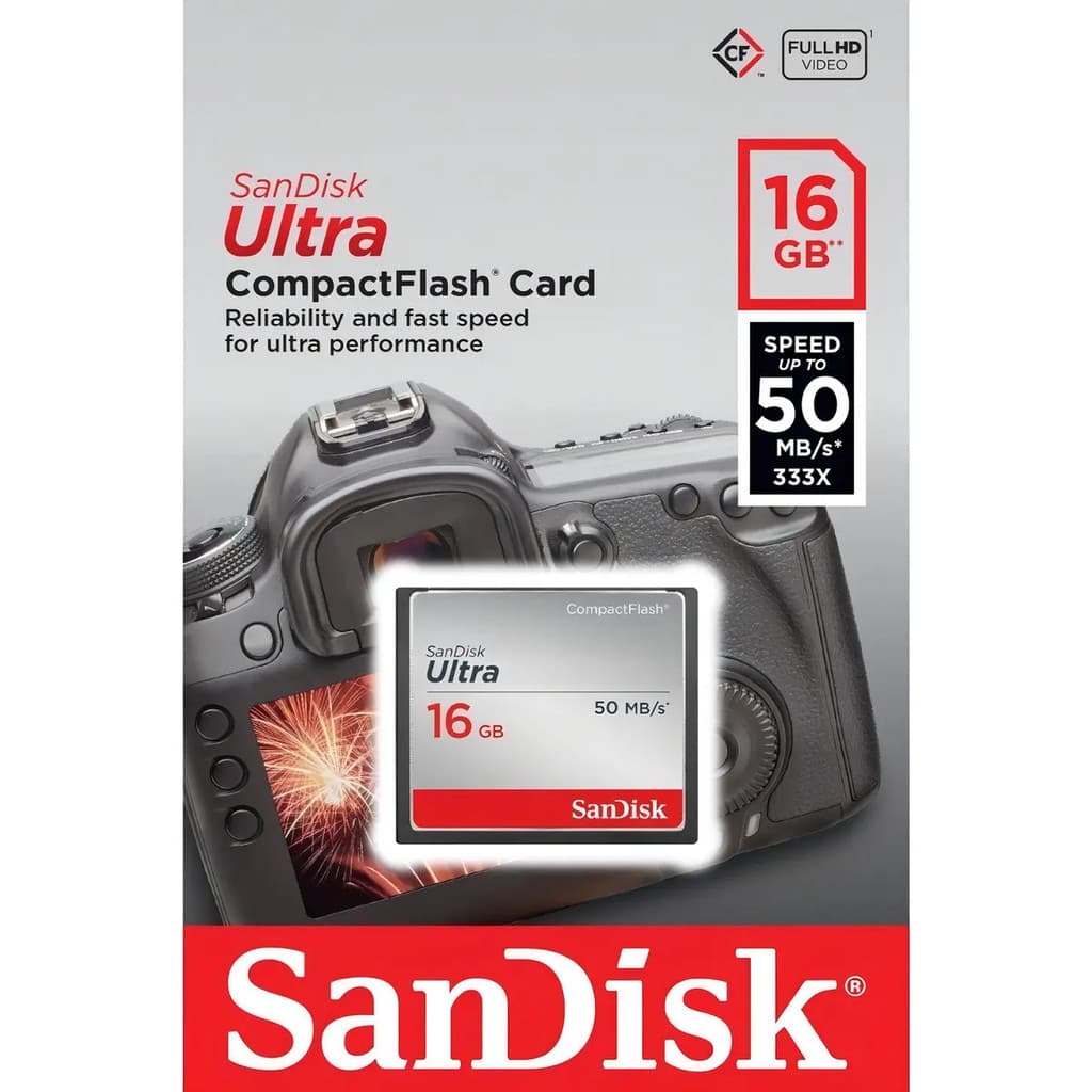 Cartão Memória 16gb Sandisk Ultra Compact Flash 50x Sdcfhs