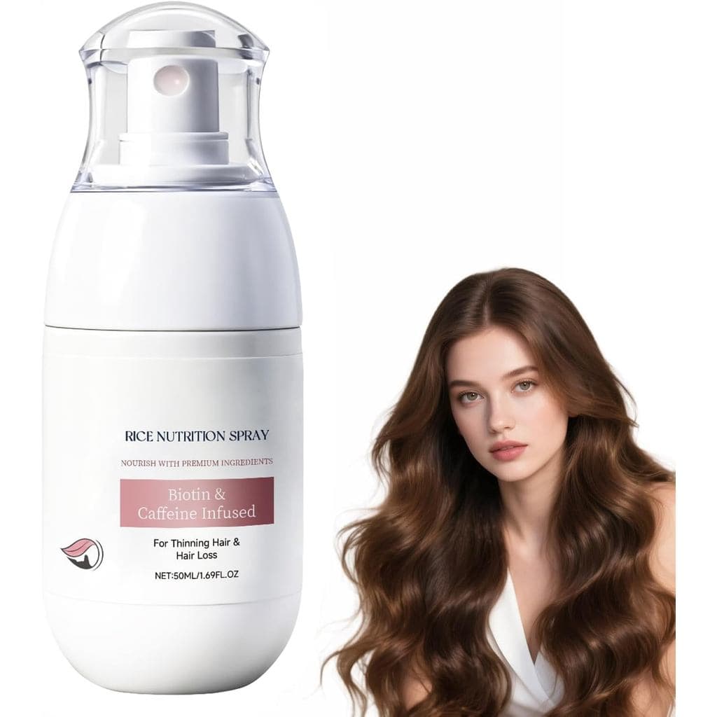Spray Anti-Queda de Cabelo, Spray Nutritivo de Arroz para Cabelos Ralos e Queda de Cabelo, Névoa Natural para Cuidado Ca