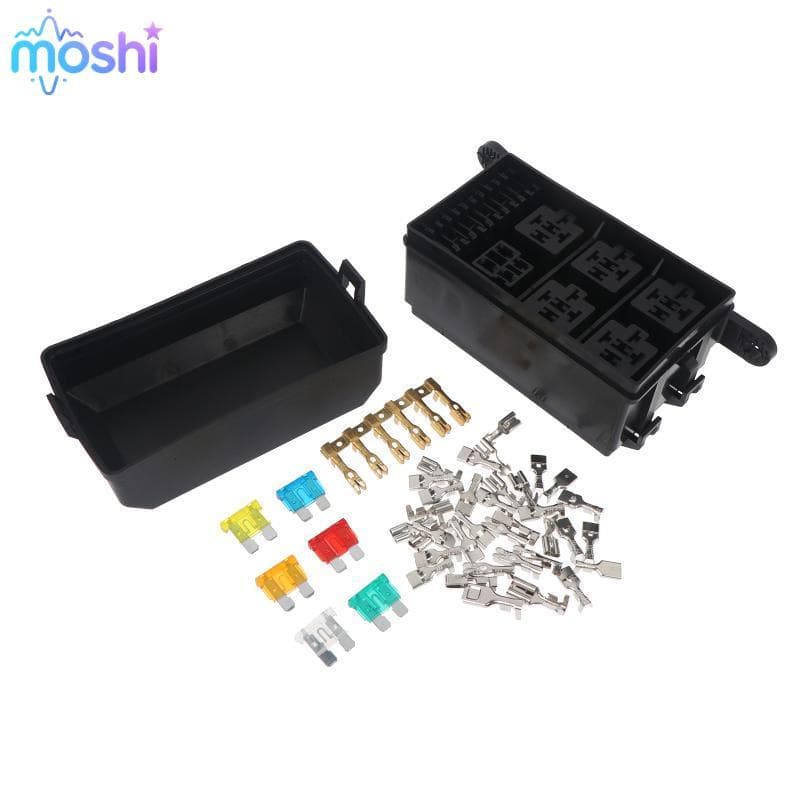 MOSHI Caixa De Fusíveis De Relé Automotivo 4 Relés 6 À Prova D'água Resistente Ao Calor Para Carro Tru Trailer Camper RV