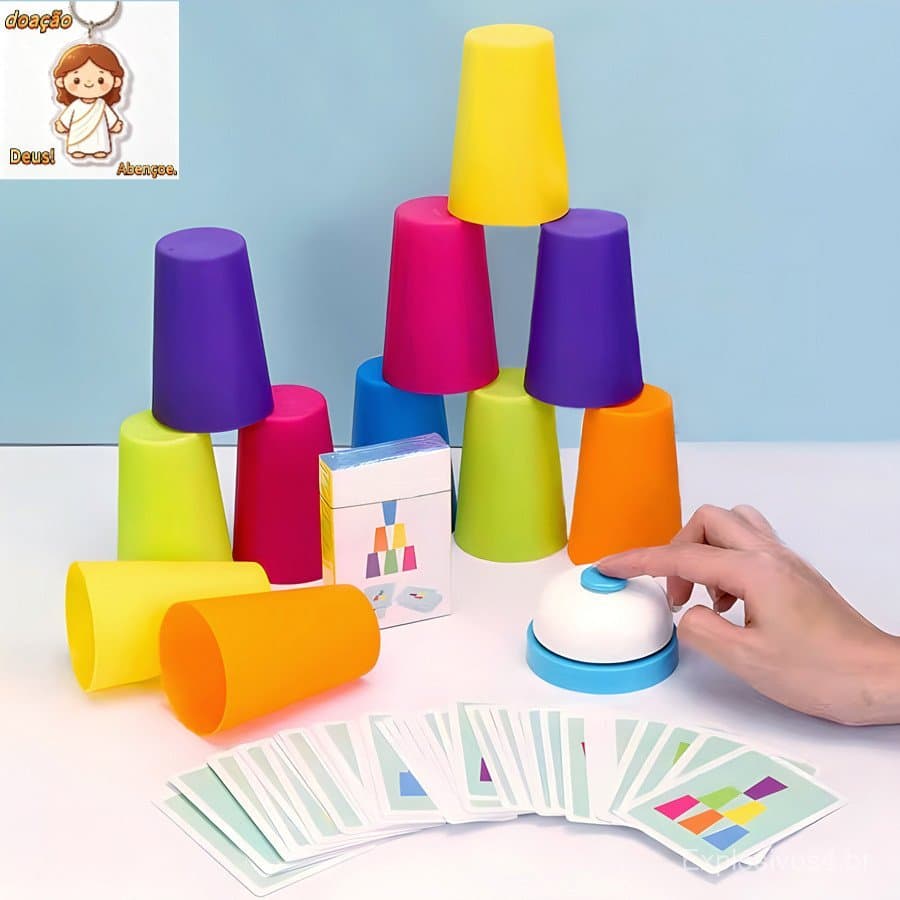 Crianças Quebra-Cabeça Empilhamento Copo Cor Aprendizagem Classificação Brinquedo Montessori Primeira Infância Brinquedo