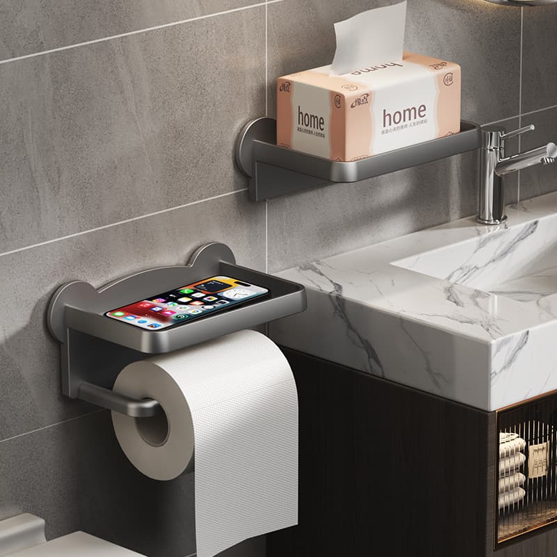 Caixa de tecido higiênico prateleira caixa de papel banheiro sem perfuração suporte de papel higiênico doméstico suporte