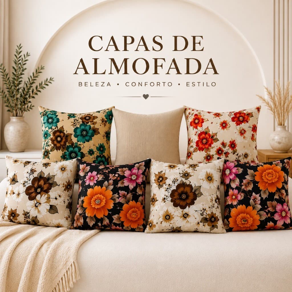 Kit 3 Capas de Almofadas 45cm x 45cm Gorgurinho com Zíper