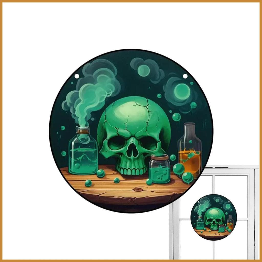 Crânio Varanda Cabide 2D Acrílico Halloween Frente Ornamento Assustador Porta Sinal Para Ao Ar Livre Interior Casa greiw