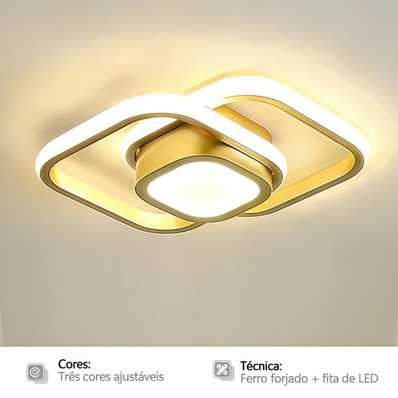 Luminária De Teto Led Moderna Plafon 3 em 1 Lustre para Quarto, Sala, Escritorio, Corredor, Cozinha