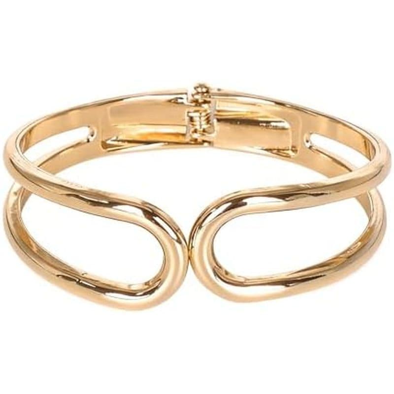 Pulseira Feminina Estilo Vintage – Grossa Banhada A Ouro Com Abertura , Joias Retrô Da Moda , Acessório Versátil , Prese