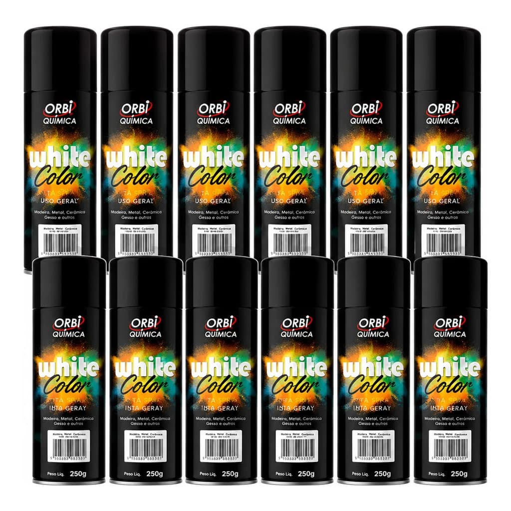 12 Tinta Preto Brilhante P/ Uso Geral Automotivo Carro Moto