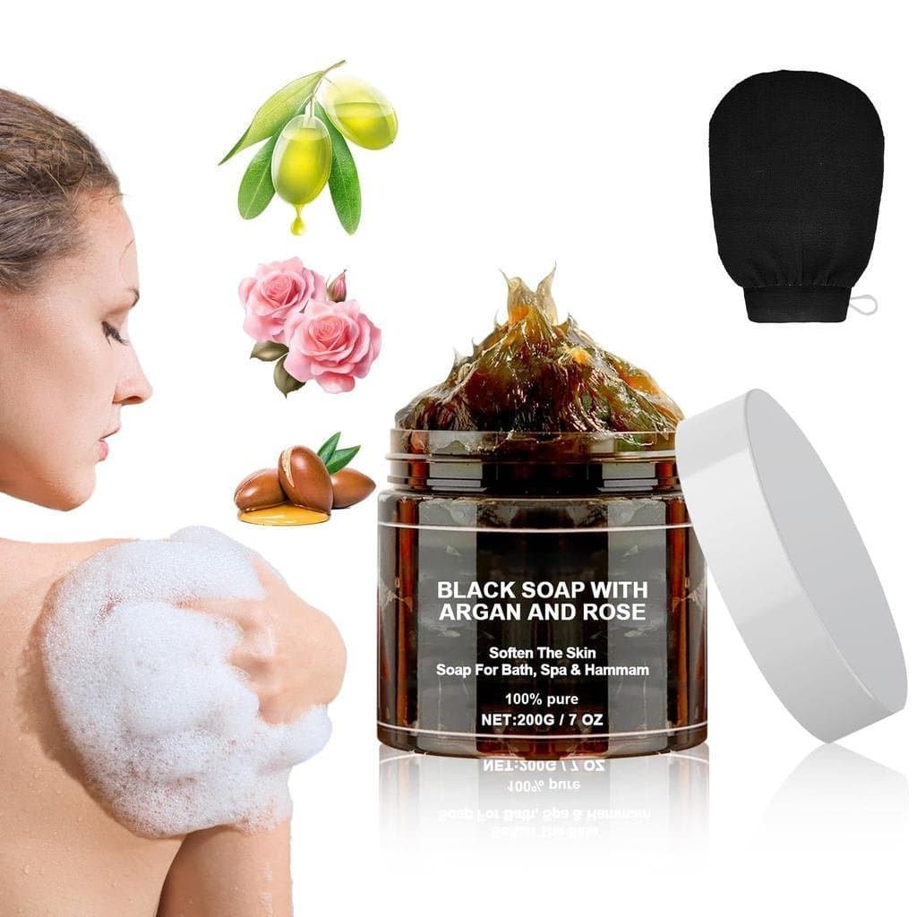 Sabonete Marroquino com Argan e Rosa, Sabonetes Beldi Marroquinos, Sabonete em Barra Esfoliante, Sabonete Marroquino par