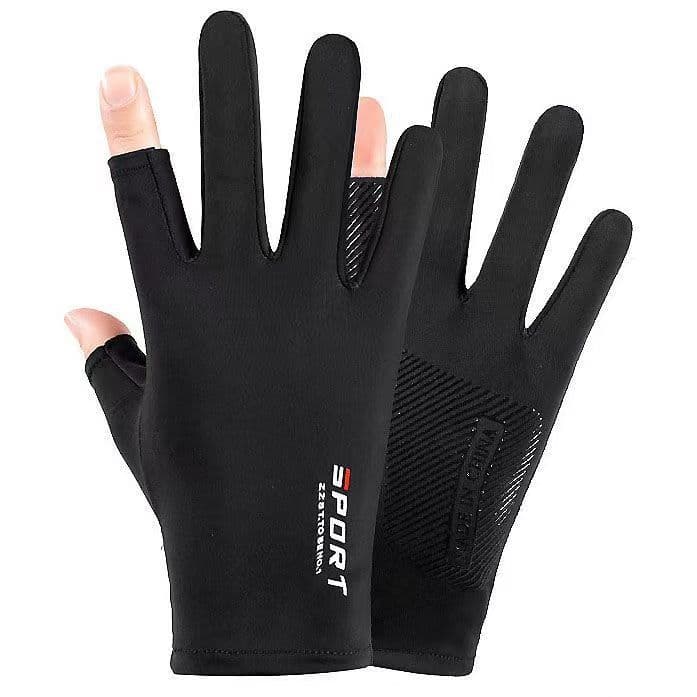 Luvas de Verão Respiráveis, Protetoras do Sol, em Seda Gelada, Antiderrapantes para Condução e Pesca, Luvas de Ciclismo