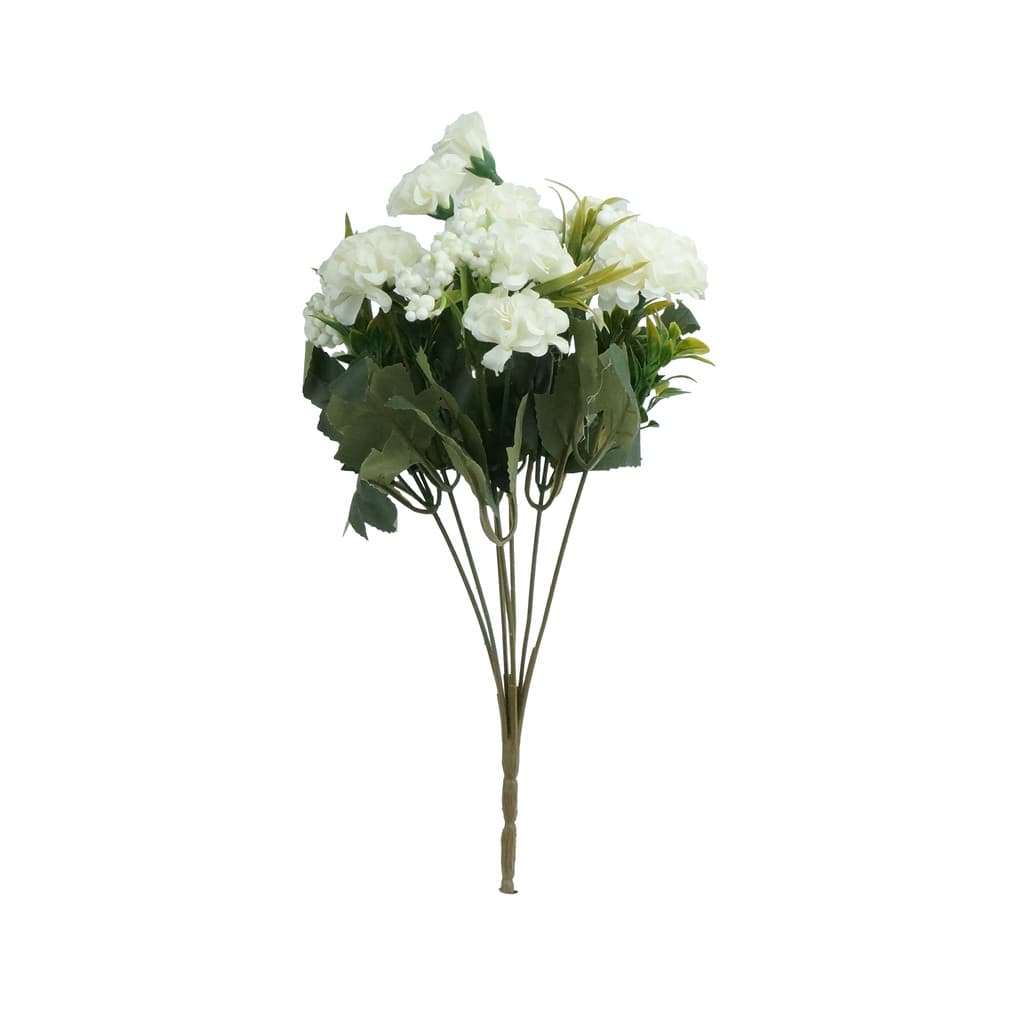 Mini Buquê de Hortência Branco 30cm Decoração para Casa e Casamento
