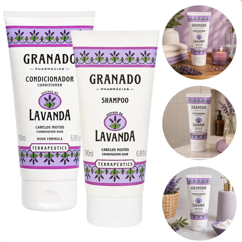 Shampoo & Condicionador Granado Lavanda 180ml Oleosidade Set