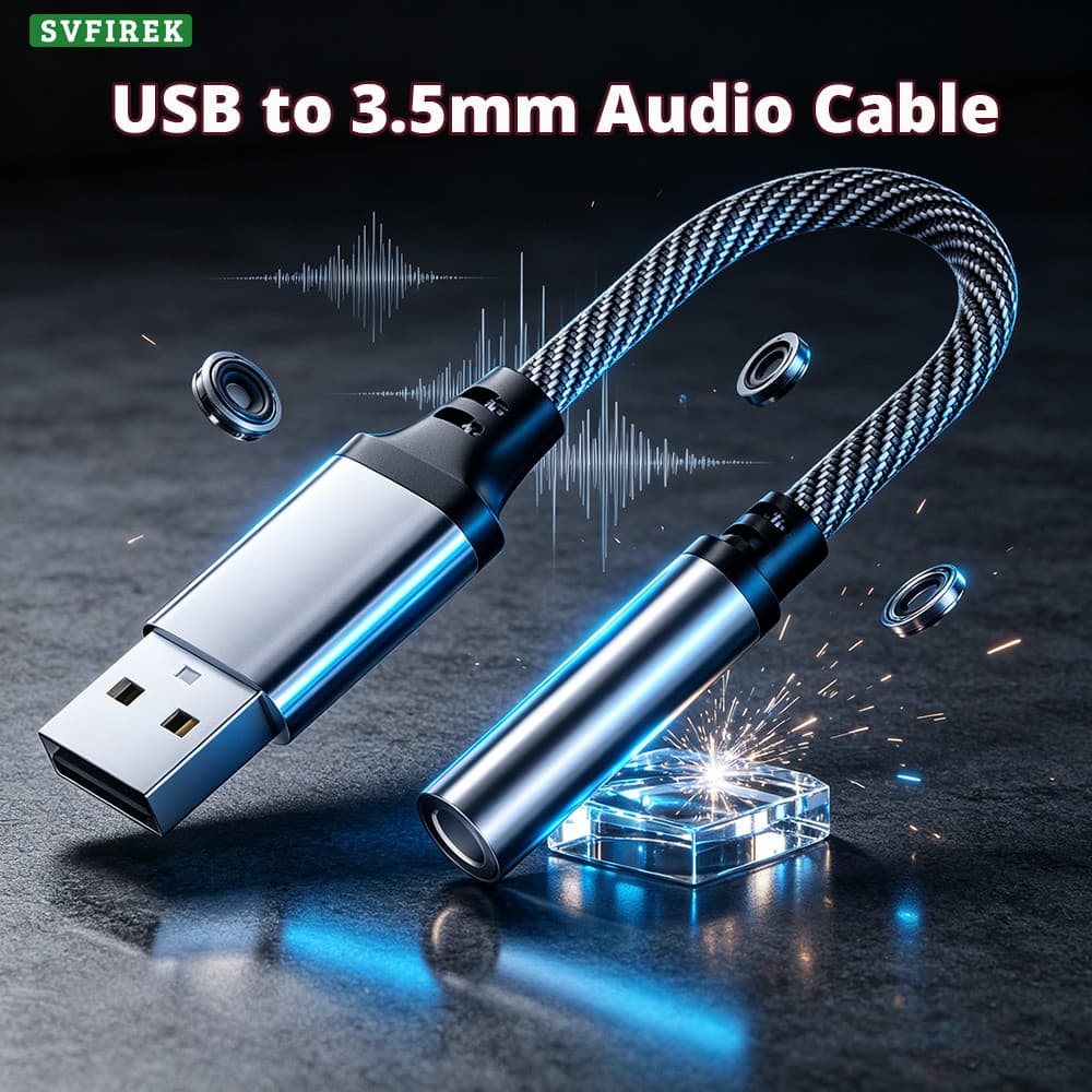 Adaptador De Áudio USB Para 3.5 Mm Conversor Auxiliar De Som HiFi Banhado A Ouro Alto-Falante De Fone De Ouvido