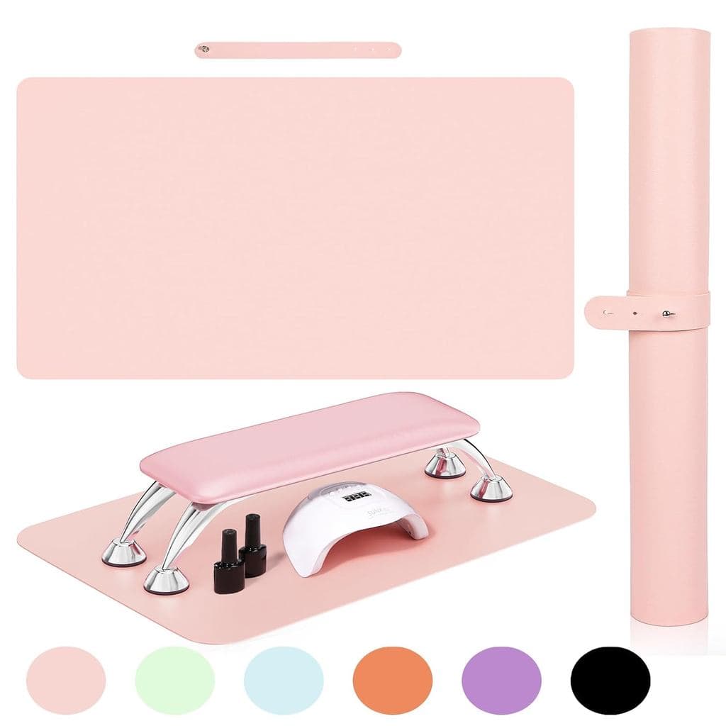 Tapete de Mesa para Nail Art SHIMIDO, (SOMENTE O TAPETE) Tapete Premium de Couro de Microfibra Macia para Apoio de Braço
