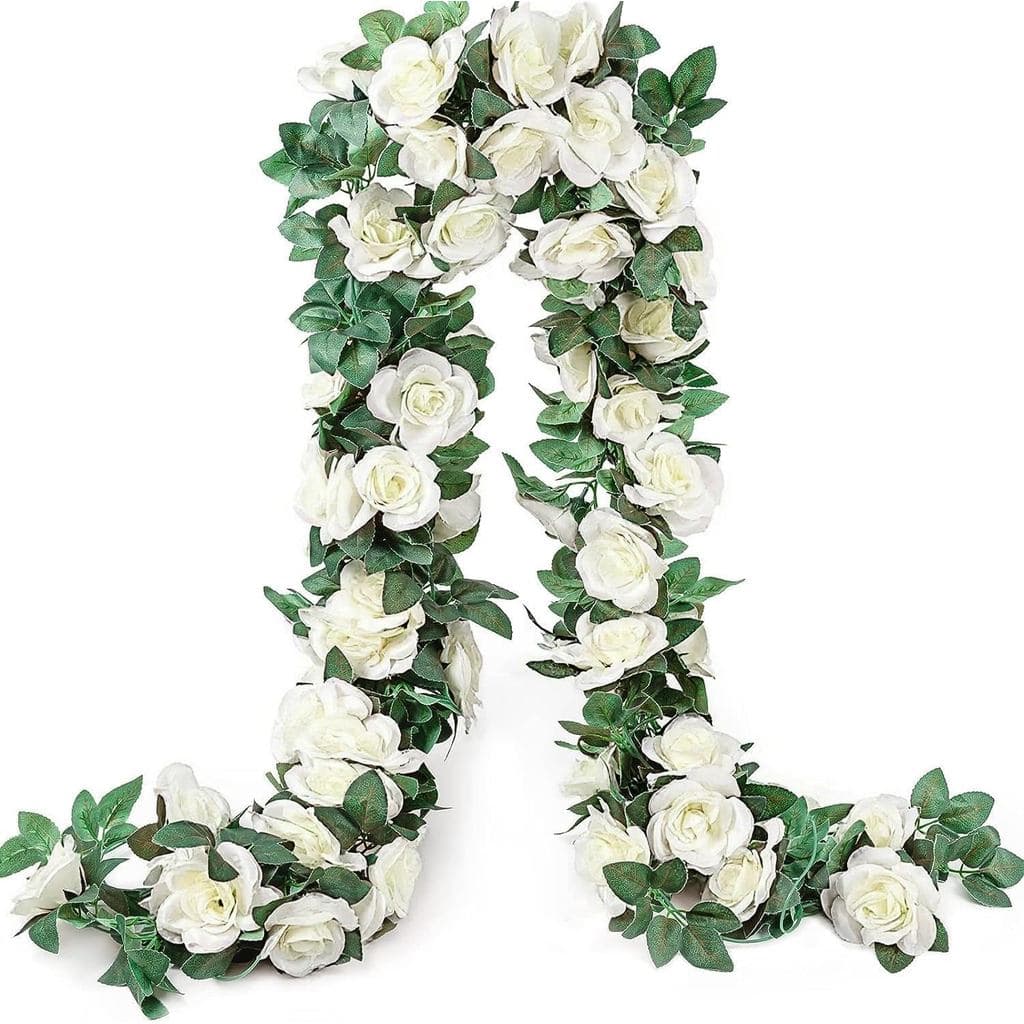 10 Peças de Guirlanda de Rosas Artificiais, 7,5 pés de Flores Artificiais Penduradas para Decoração de Mesa, Casamento,