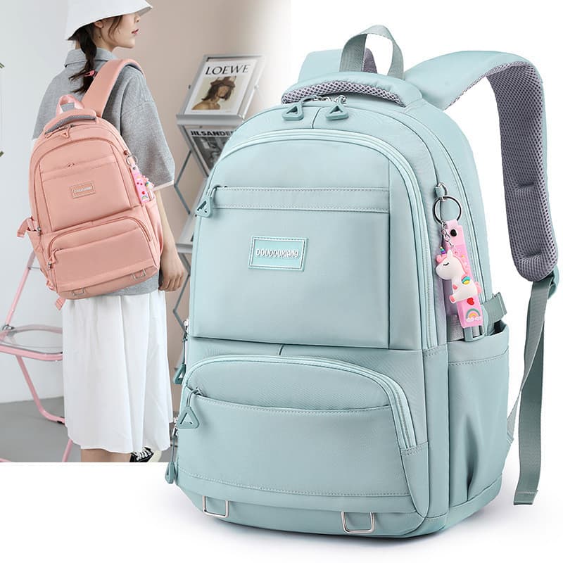 Nova mochila de comércio exterior com grande capacidade para estudantes do ensino médio, mochila leve com múltiplos comp