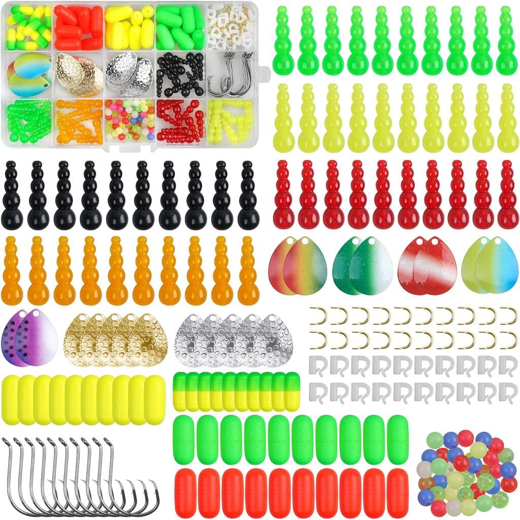 Kit de Suprimentos para Fabricação de Iscas de Pesca 210 peças, Kit DIY para Fabricação de Spinners, Lâminas Colorado, A