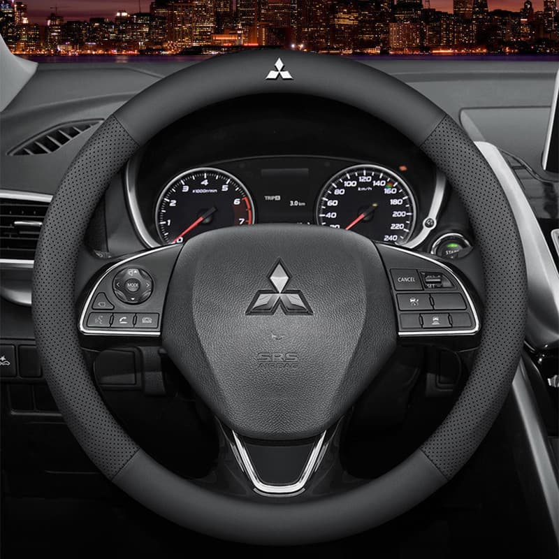 Capa para Volante de Carro Antiderrapante 38Cm em Couro Microfibra Protetor de Volante para Mitsubishi X-pander Pajero L
