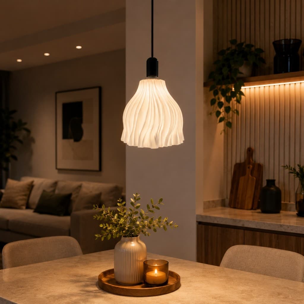 Luminária Abajur Pendente Sino Fluido Luminária Decorativa 3D