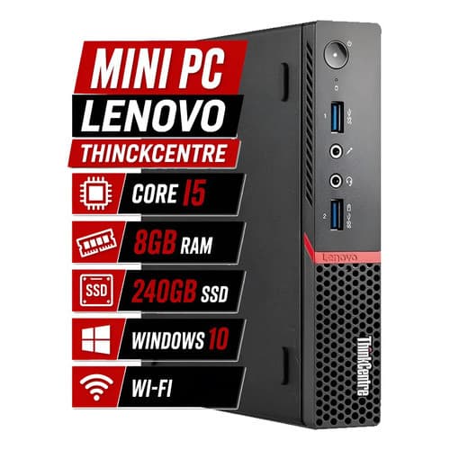 Desktop Mini Pc Lenovo M900 Core I5 8gb Memória Ssd 240gb 127/220v