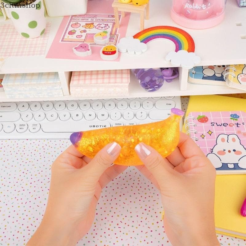 blg Macio E Elástico Forma Banana Brinquedo Alívio Do Estresse Descompressão Pitada Para Espremer