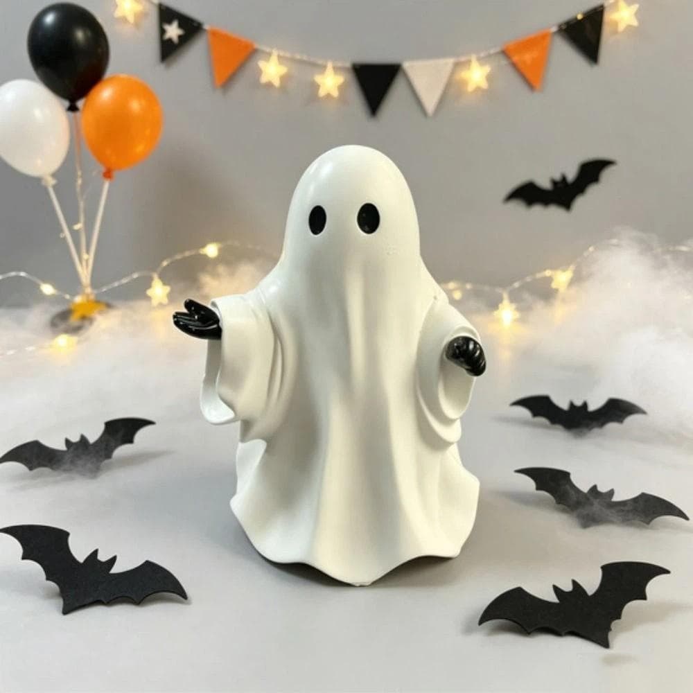 Estatueta Fantasma , Decoração De Boas-Vindas Em Resina , Acabamento Fosco De Cor Branca , Tamanho Miniatura , Ornamento