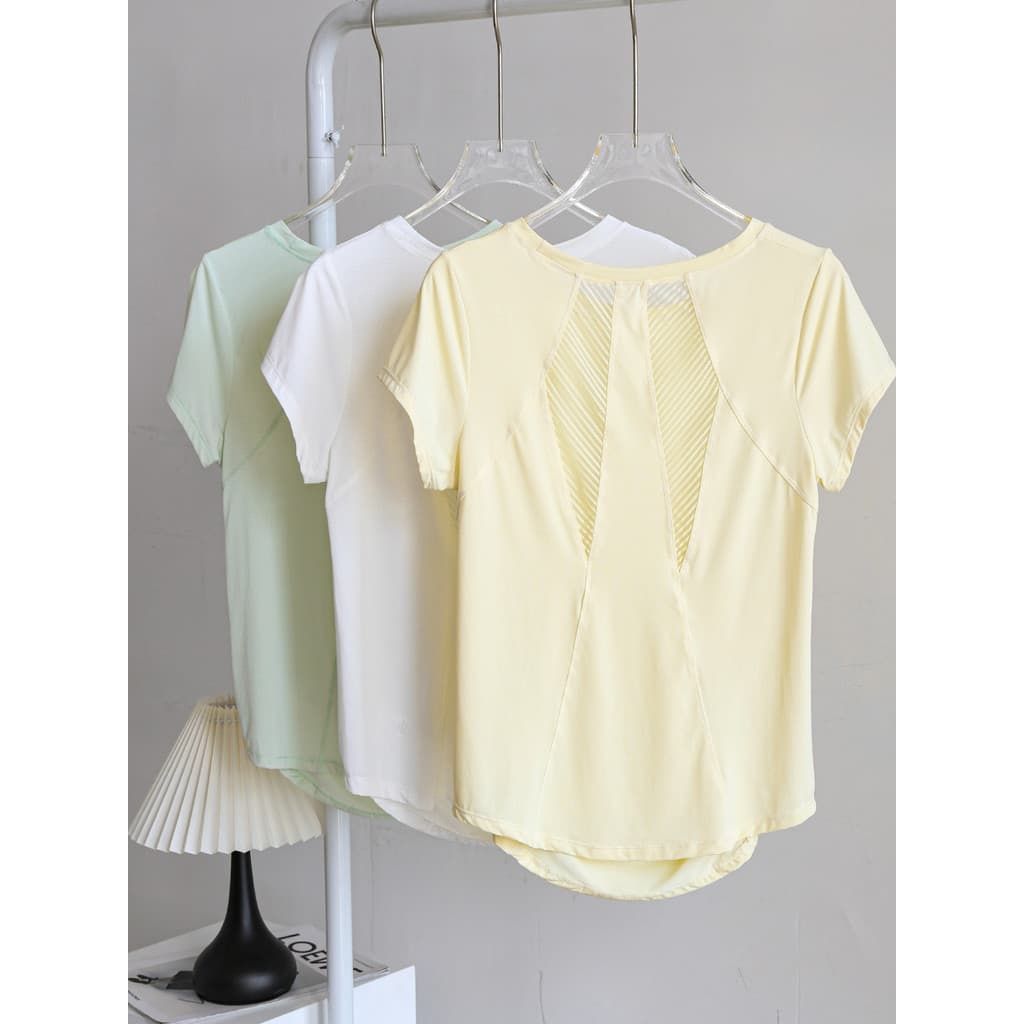Camiseta esportiva feminina manhã correndo profissional maratona treinamento roupas de Fitness respirável fino de secage