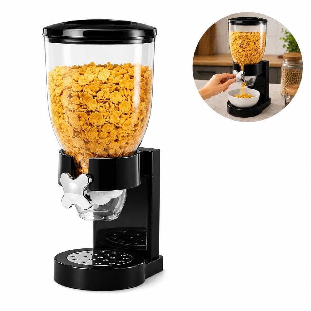 DISPENSER CEREAIS PORTA MANTIMENTOS ALIMENTOS HERMETICO GRANOLA CEREAL SUCRILHOS 2 LITROS SUPORTE POTE MESA ARMARIO