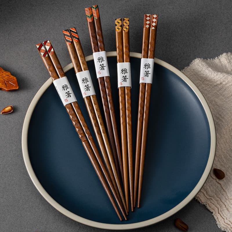 Millennium amor madeira High-End Retro ferro pauzinhos de madeira presentes domésticos pauzinhos antiderrapante estilo j