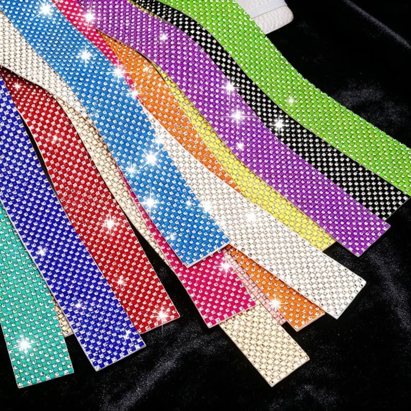 Adesivos Autoadesivos De Tira De Diamante De Resina De Joias DIY Com Contas Coloridas Para Artesanato
