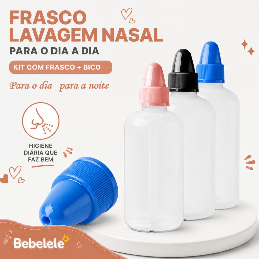 Pote de Lavagem Nasal de 250ml, Produtos de Cuidado e Limpeza Nasal para Crianças e Adultos AKDT G2ON HTHV
