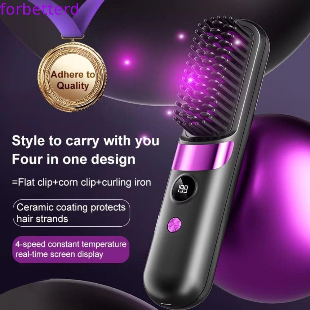 Escova Alisadora De Cabelo , Alisador Portátil Com Revestimento Cerâmico Display LCD , Temperatura Ajustável