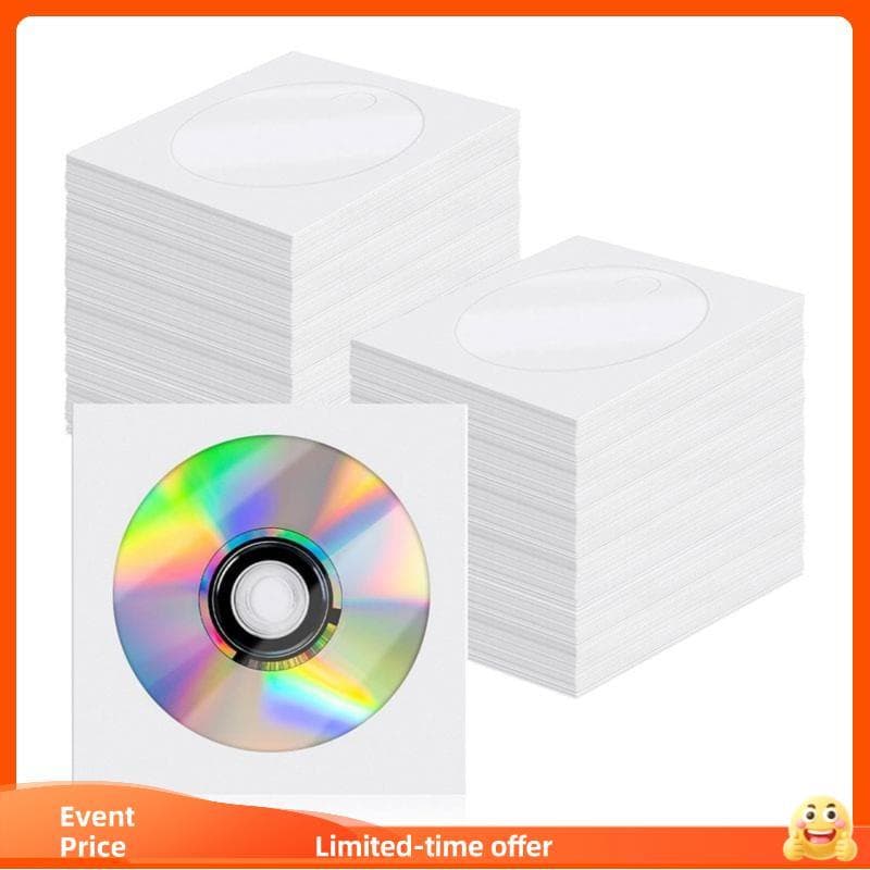 Porta-Envelopes Com Mangas Para CD , 200 Peças De Papel Branco Recorte De Janela E Aba , De DVD